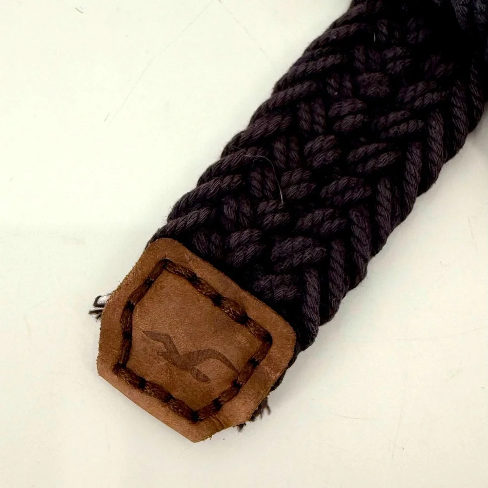 Hollister Braided Woven Cloth Double‎ Loop Belt L/XL